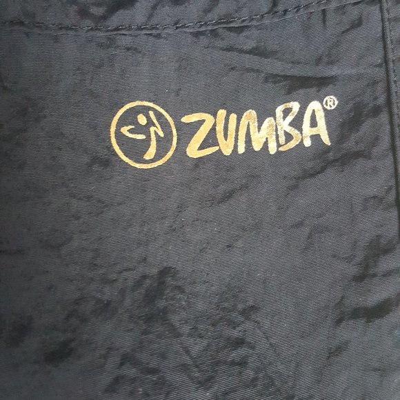 ZUMBA black drawstring pants nylon side back pockets X Large XL cargo athletic - Picture 4 of 12